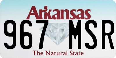AR license plate 967MSR