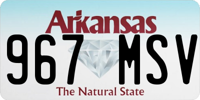 AR license plate 967MSV