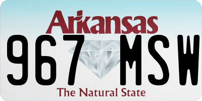 AR license plate 967MSW