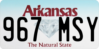 AR license plate 967MSY