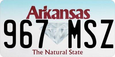 AR license plate 967MSZ