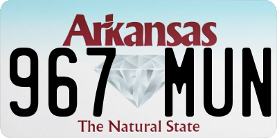 AR license plate 967MUN