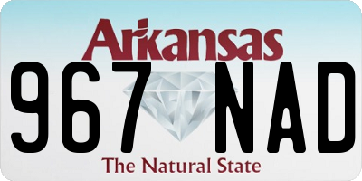 AR license plate 967NAD