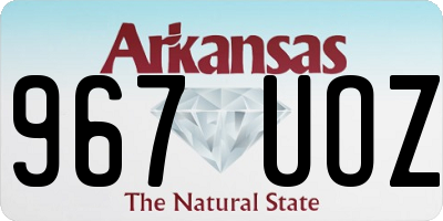 AR license plate 967UOZ