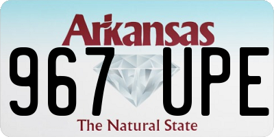AR license plate 967UPE