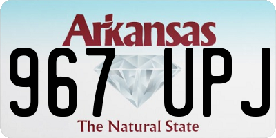 AR license plate 967UPJ