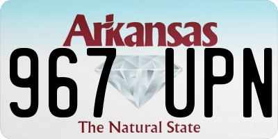 AR license plate 967UPN