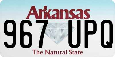 AR license plate 967UPQ