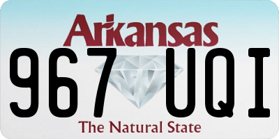 AR license plate 967UQI