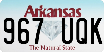 AR license plate 967UQK