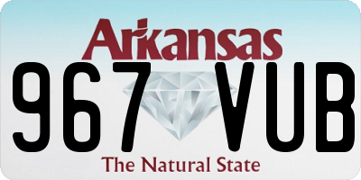 AR license plate 967VUB