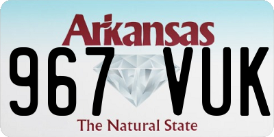 AR license plate 967VUK