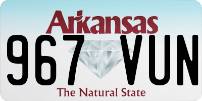 AR license plate 967VUN