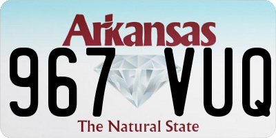 AR license plate 967VUQ