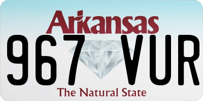 AR license plate 967VUR