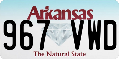AR license plate 967VWD