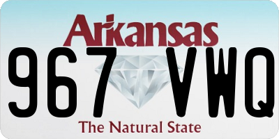 AR license plate 967VWQ