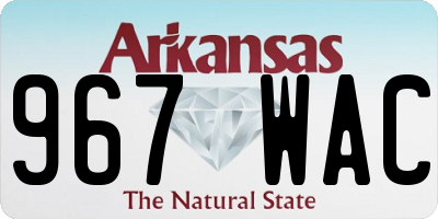 AR license plate 967WAC