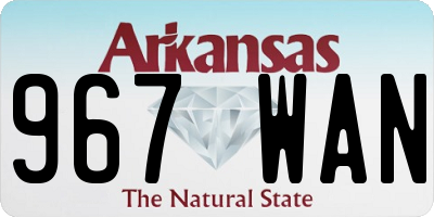 AR license plate 967WAN
