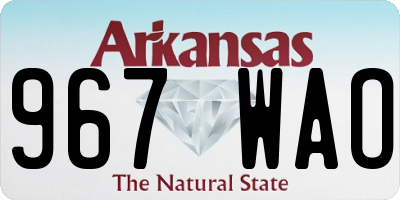 AR license plate 967WAO