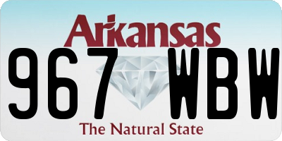 AR license plate 967WBW