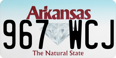 AR license plate 967WCJ
