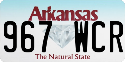 AR license plate 967WCR