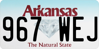 AR license plate 967WEJ
