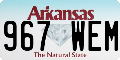 AR license plate 967WEM