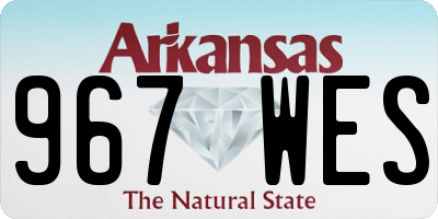 AR license plate 967WES