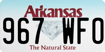 AR license plate 967WFO