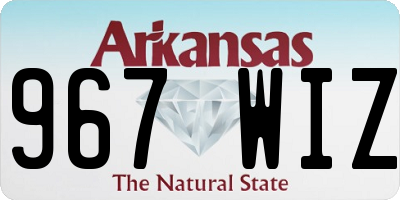 AR license plate 967WIZ