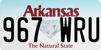 AR license plate 967WRU