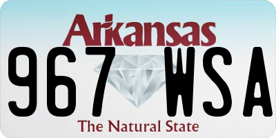 AR license plate 967WSA