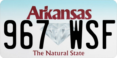 AR license plate 967WSF