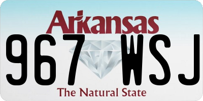 AR license plate 967WSJ