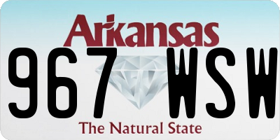 AR license plate 967WSW
