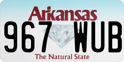 AR license plate 967WUB