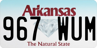 AR license plate 967WUM