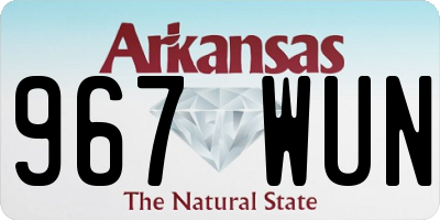 AR license plate 967WUN
