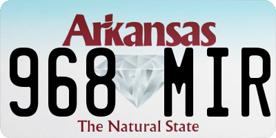 AR license plate 968MIR