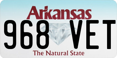 AR license plate 968VET