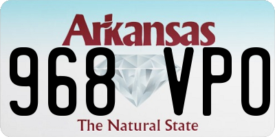 AR license plate 968VPO