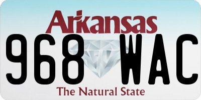AR license plate 968WAC