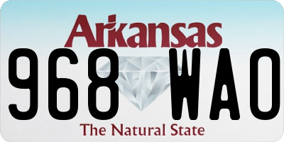 AR license plate 968WAO