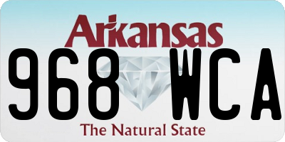 AR license plate 968WCA