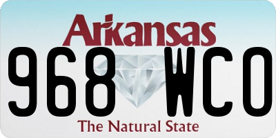 AR license plate 968WCO