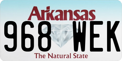 AR license plate 968WEK
