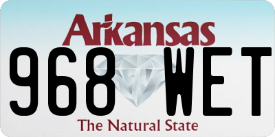 AR license plate 968WET