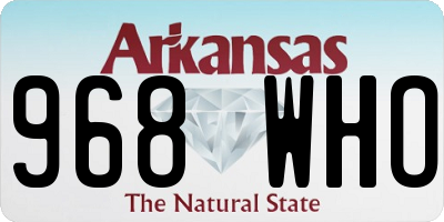 AR license plate 968WHO